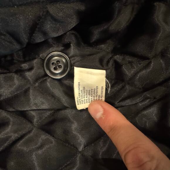 VTG GAP Jacket Mens Medium Leather Quilted Lined Trucker Western Barn Coat Y2K - Picture 8 of 8